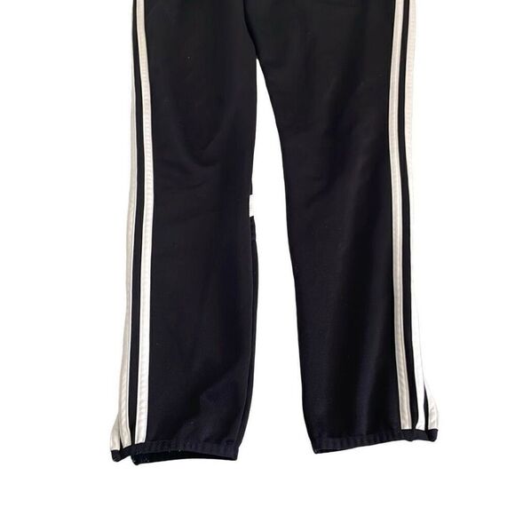 Adidas Black White Stripe Climalite Soccer Pants/Joggers Ankle Side Zip - Small - Picture 4 of 10